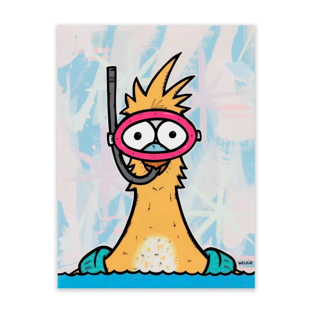 welzie hawaii art 絵画 鳥 ウィルジー ハワイ ウェルジー WEB+G+16X20+Swim+Chicken.jpg?